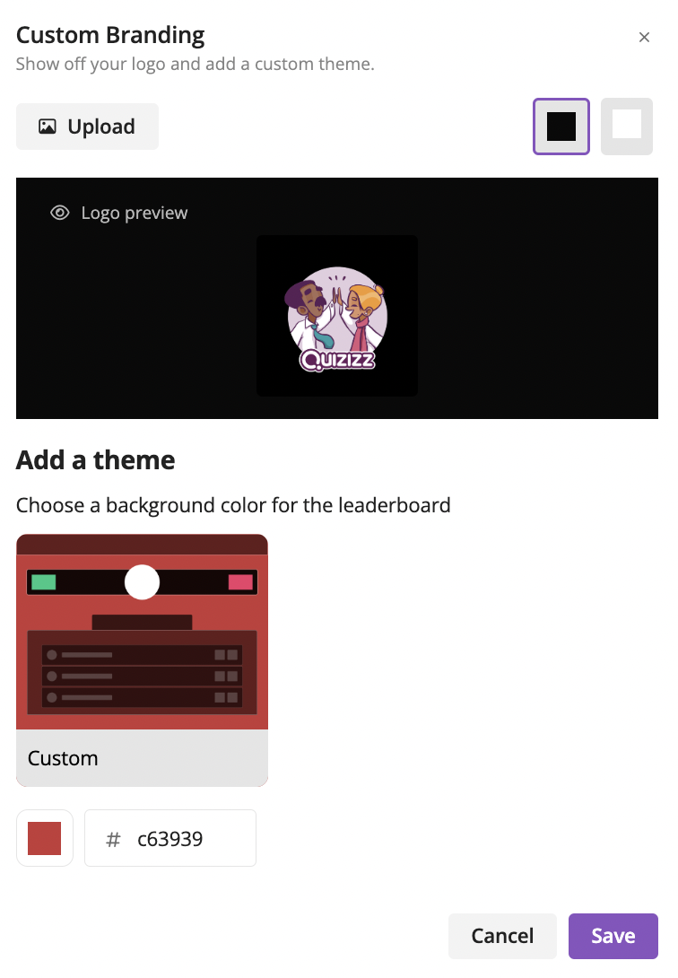 Adding Logo and Custom Background on Quizizz – Quizizz for Work