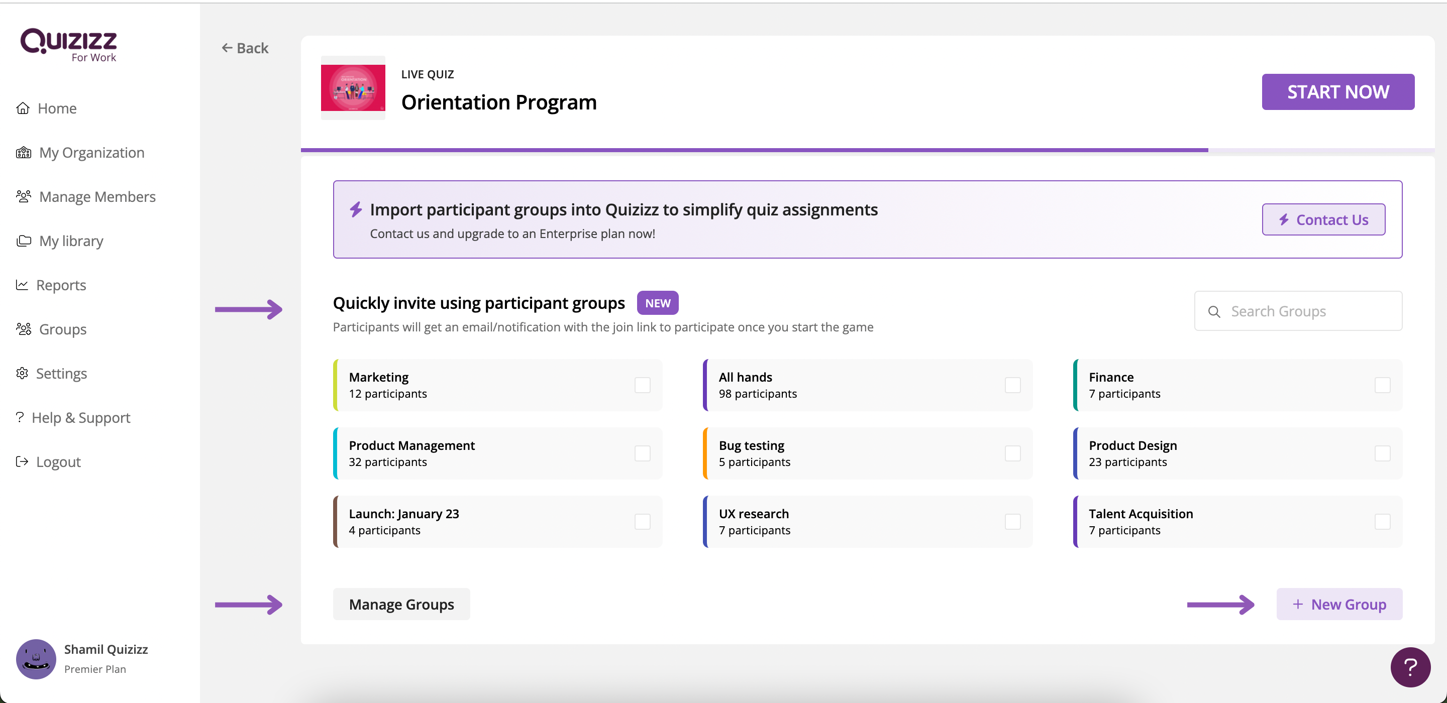 5. Quizizz: Checking Reports of Participants 